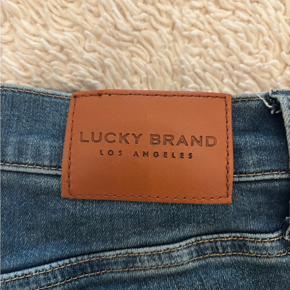 Lucky Brand Blue Denim Jeans with Leather Patch